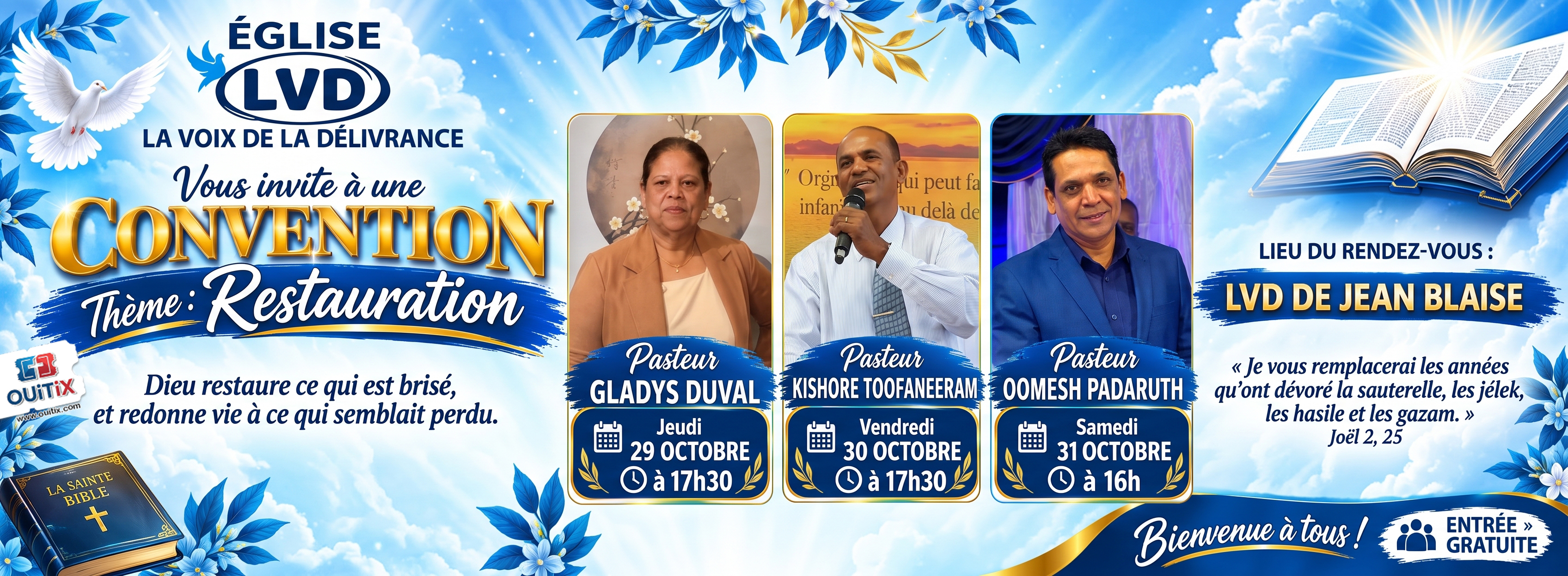3 Jours de Convention Spirituelle : Thème Restauration
