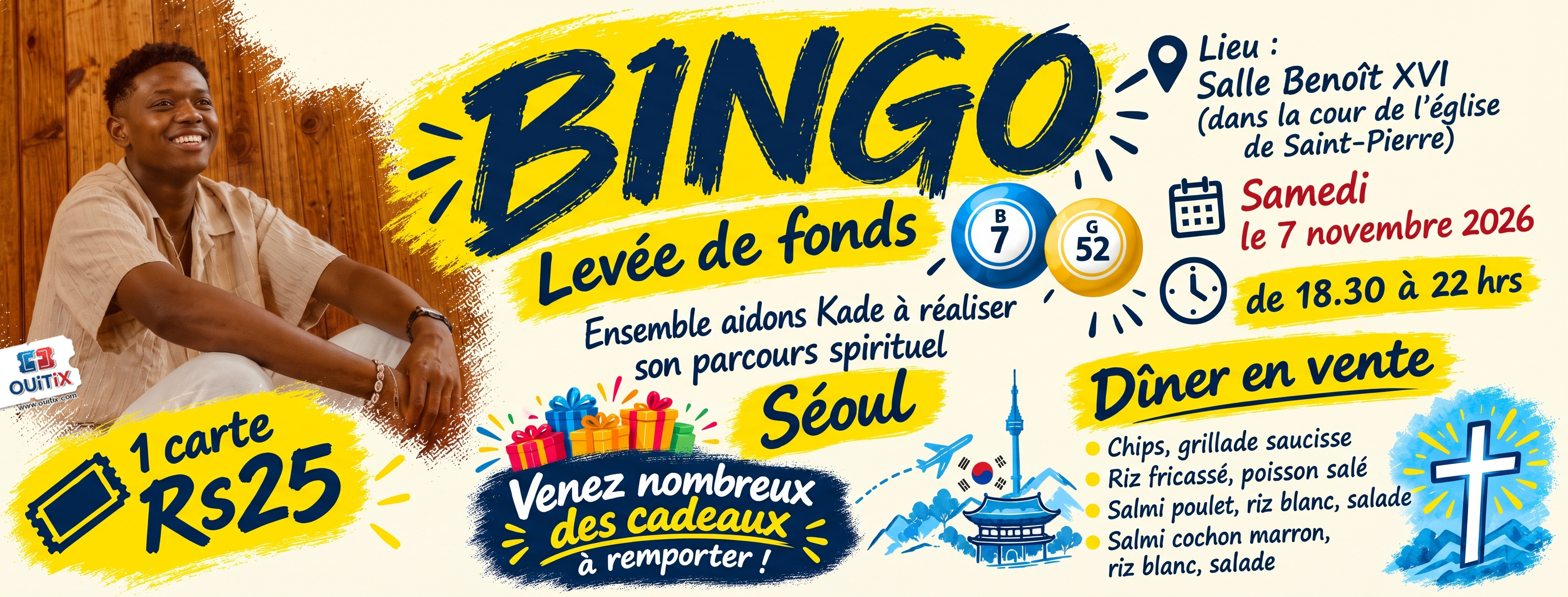 Bingo : Levée de fonds pour le parcours spirituel de Kade à Séoul